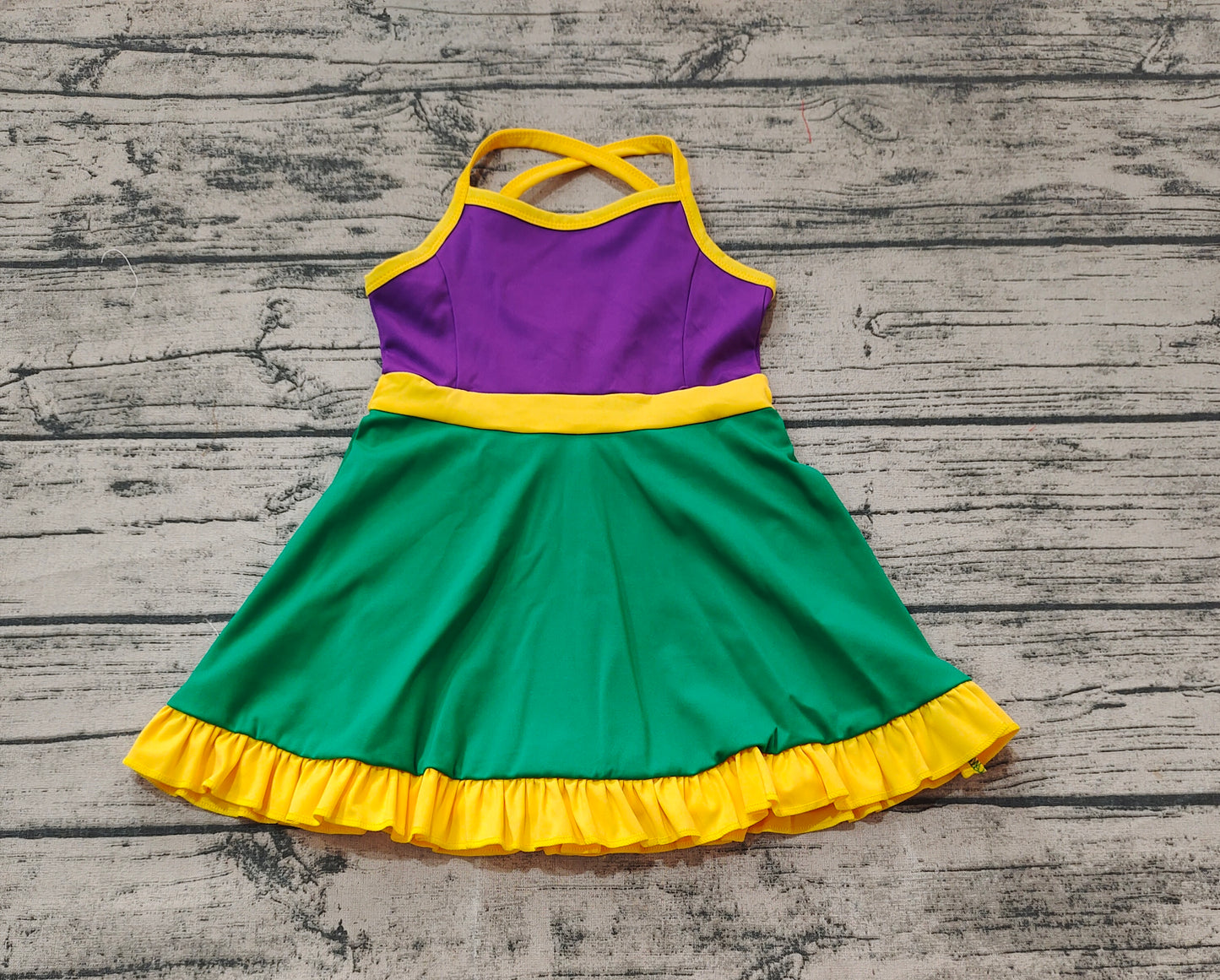 Baby Girl Sleeveless Mardi Gras Athletic Active Wear Knee Length Shorts Dress