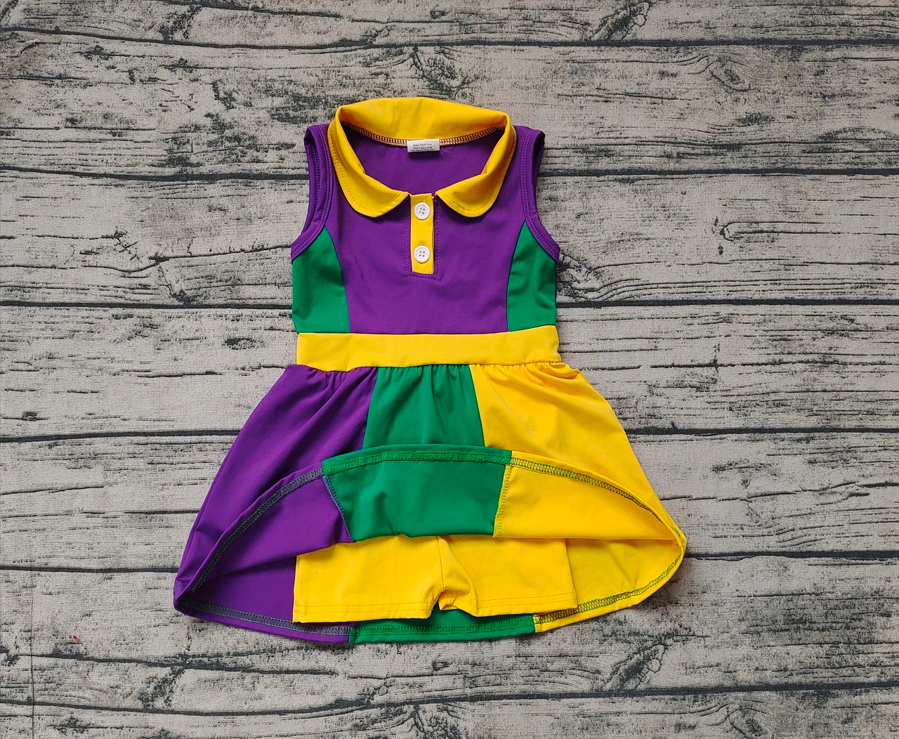 Baby Girl Sleeveless Mardi Gras Active Wear Knee Length Yoga Dress