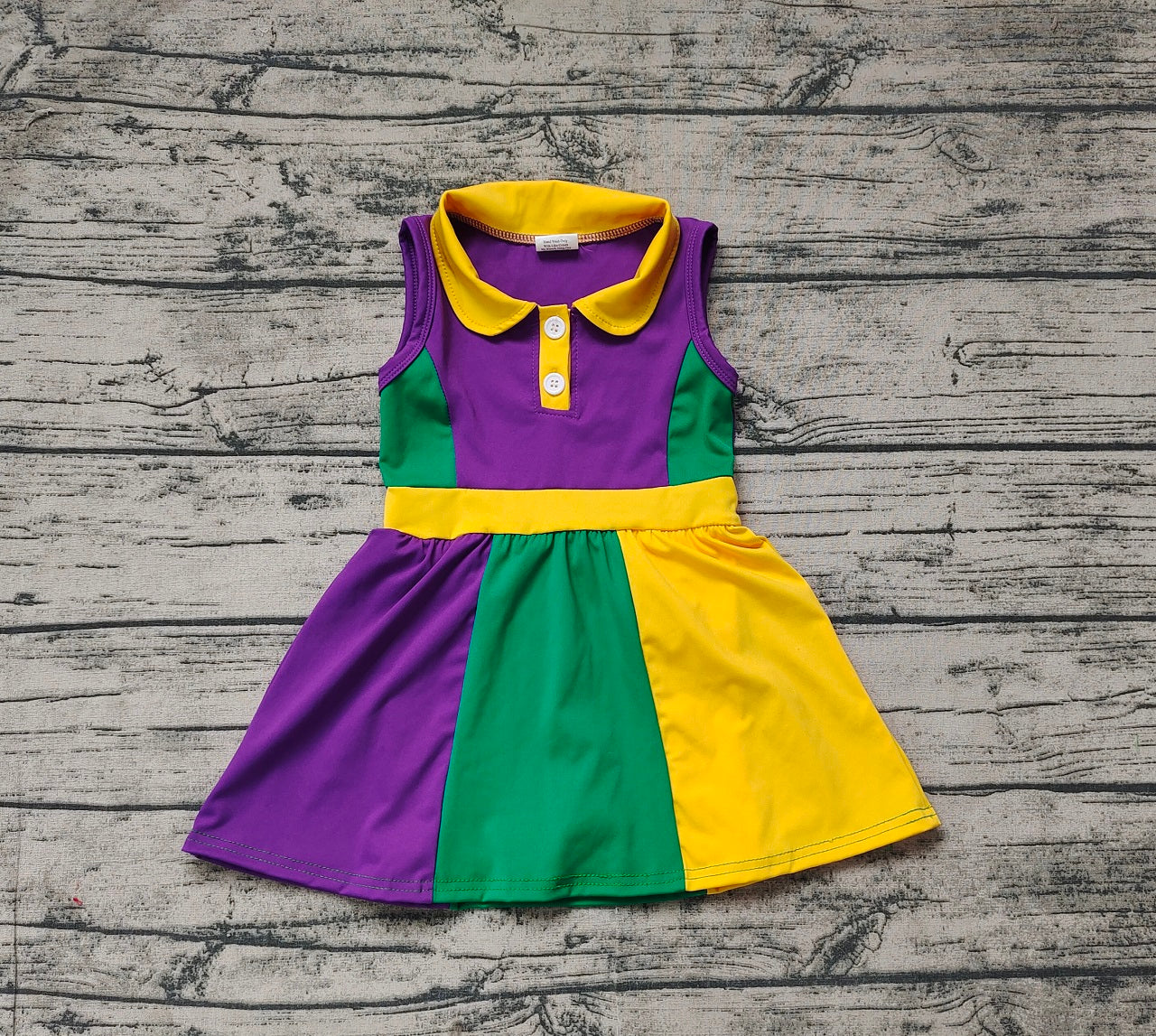 Baby Girl Sleeveless Mardi Gras Active Wear Knee Length Yoga Dress