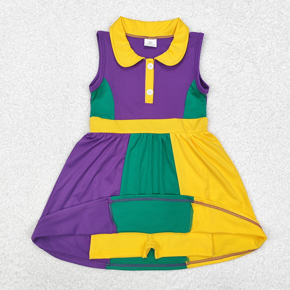 Baby Girl Mardi Gras Active Wear Sibling Dress Yoga Set