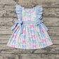 Baby Girl Short Sleeves Bows Knee Length Ruffle Dress