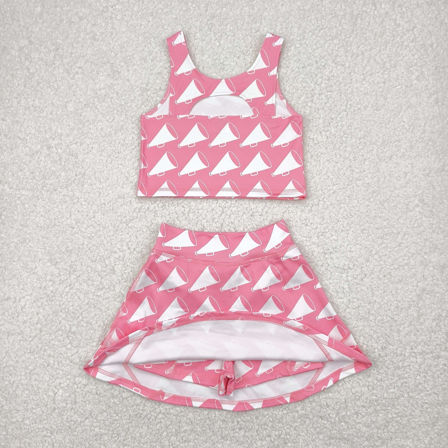 Baby Girl Sleeveless Baseball Yoga Active Wear Tops Skorts Sibling Set Clothes RTS