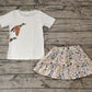 Baby Girl Short Sleeves Duck Shirt Floral Skirt Clothes Set