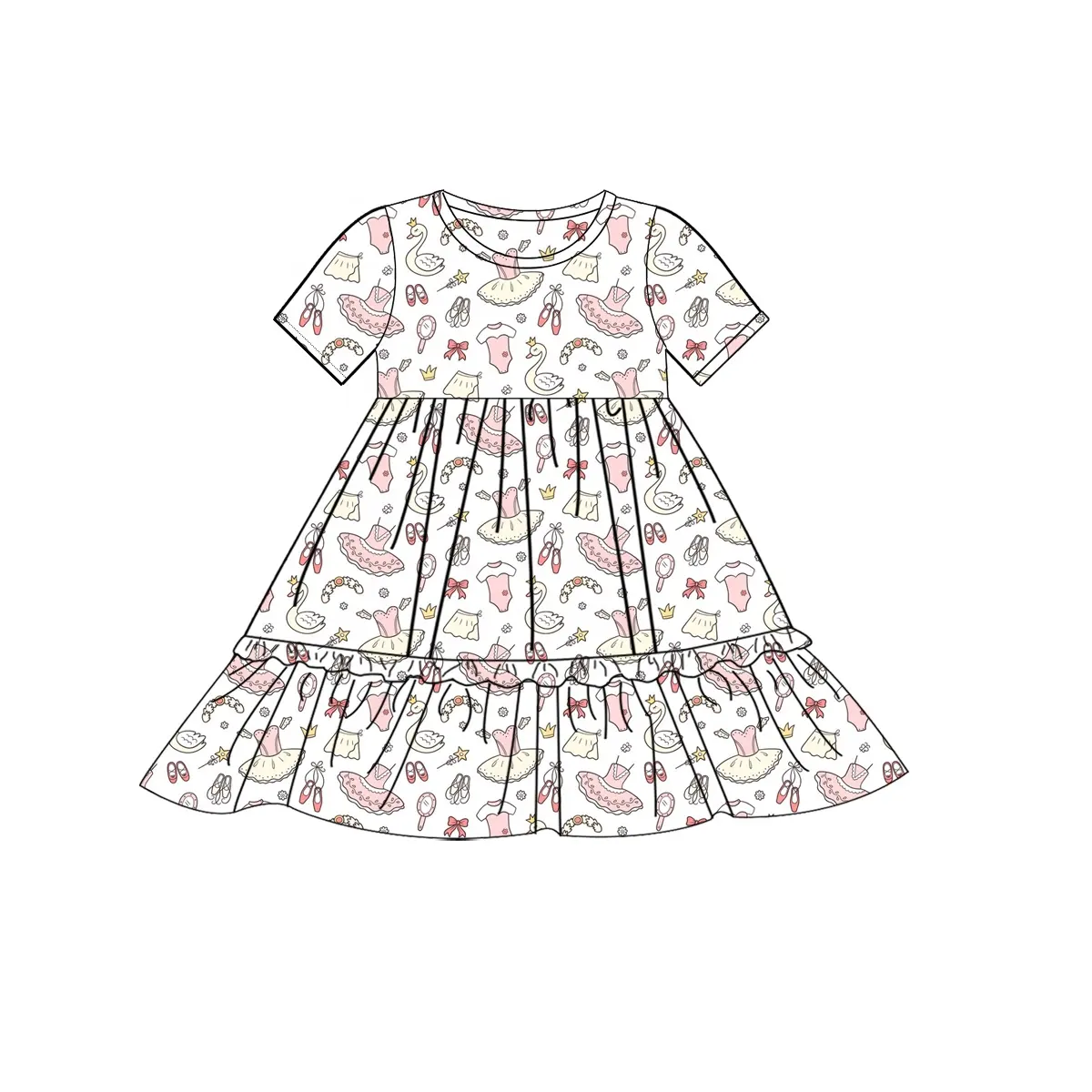 Preorder Baby Girl Short Sleeves Knee Length Dress