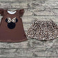 Baby Girl Short Sleeves Leopard Mouse Shirt Skort Skirt Shorts Clothes Set