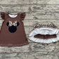 Baby Girl Short Sleeves Leopard Mouse Shirt Skort Skirt Shorts Clothes Set