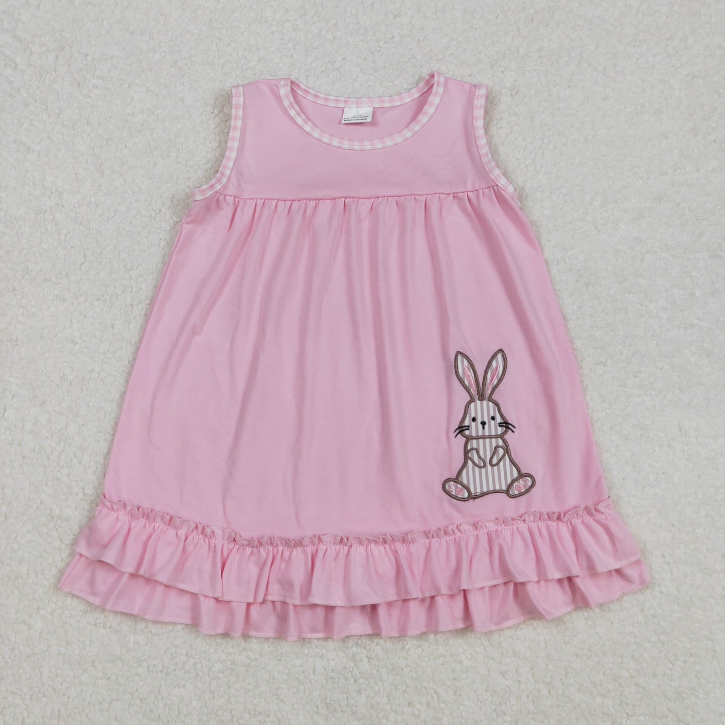 Sibling Baby Boys Girls Kids Embroidery Rabbits Easter Romper Dress Cotton Clothes RTS