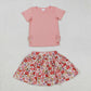 Baby Girl Embroidery Bows Pink Shirt Flower Shorts Skorts Sibling Set RTS