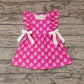 Baby Girl Short Sleeves Doll Bows Bubble Pink Knee Length Dress