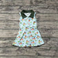 Preorder Baby Girl Sleeveless Ducks Athletic Green Shorts Dress ( No moq )