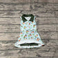 Preorder Baby Girl Sleeveless Ducks Athletic Green Shorts Dress ( No moq )