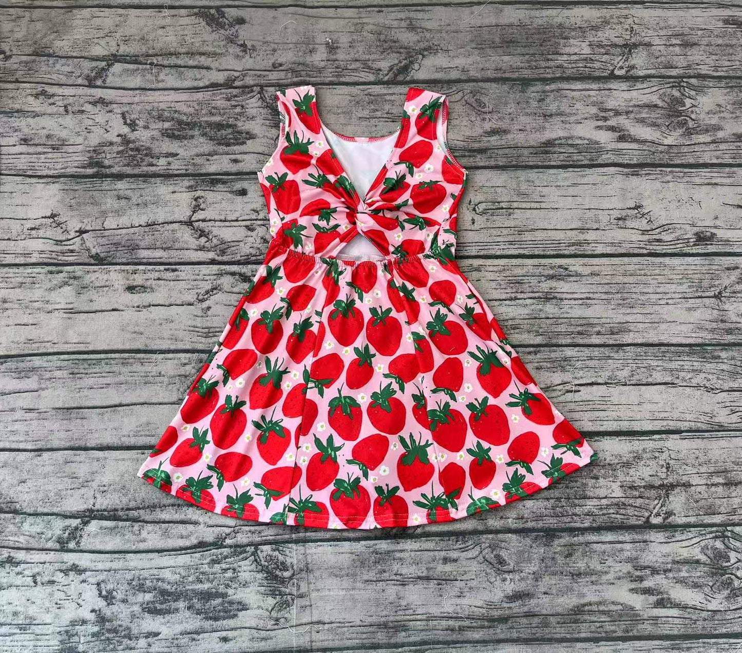 Baby Girl Sleeveless Strawberry Knee Length Dress Active Wear RTS