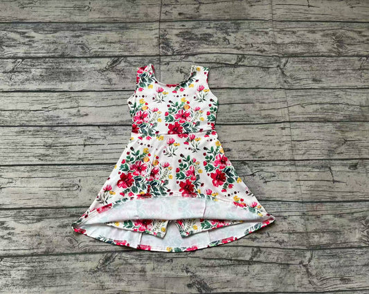 Preorder Baby Girl Sleeveless Flower Yoga Active Wear Knee Length Dress ( No moq )