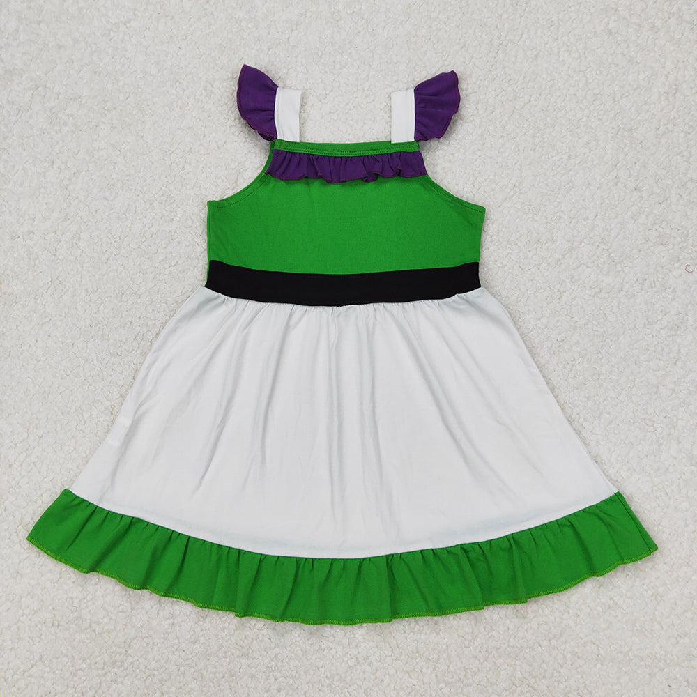 Baby Girl Short Sleeves Princess Sibling Knee Length Dress Clothes RTS