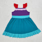 Baby Girl Short Sleeves Princess Sibling Knee Length Dress Clothes RTS