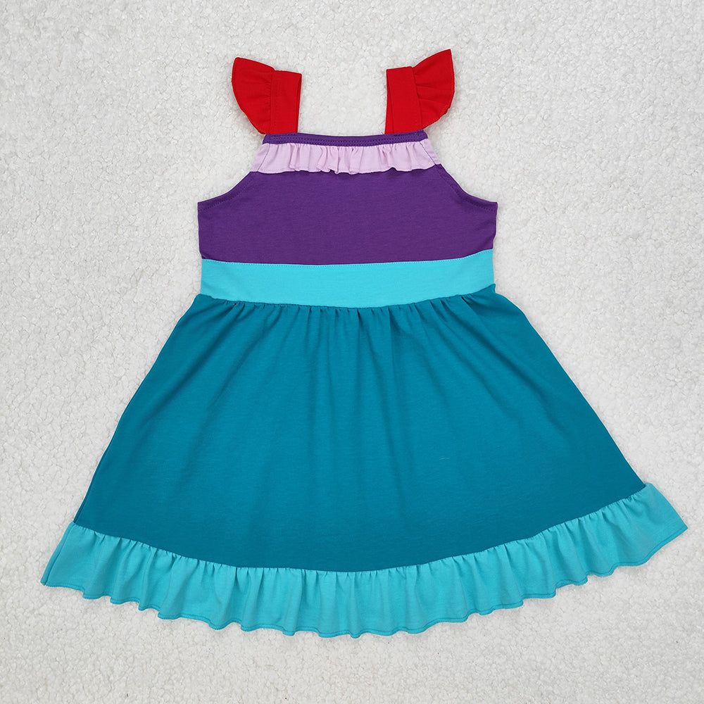 Baby Girl Short Sleeves Princess Knee Length Dress RTS