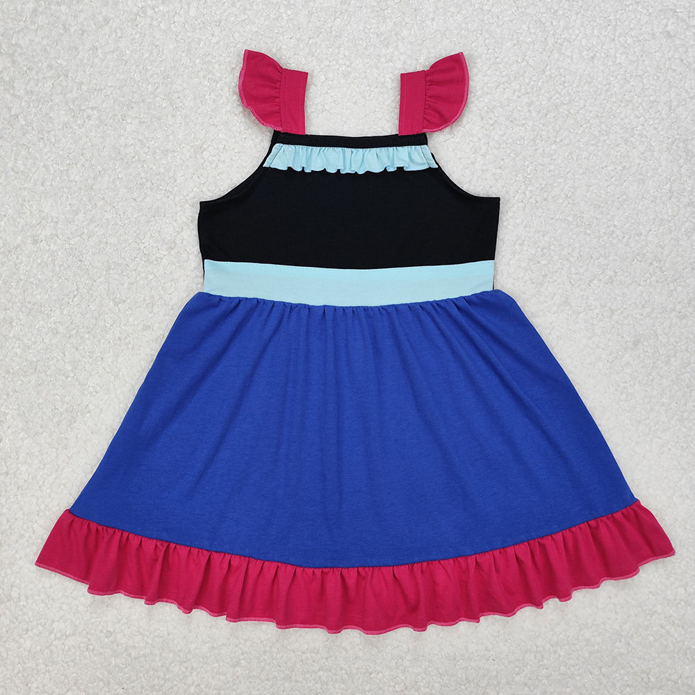 Baby Girl Short Sleeves Princess Sibling Knee Length Dress Clothes RTS
