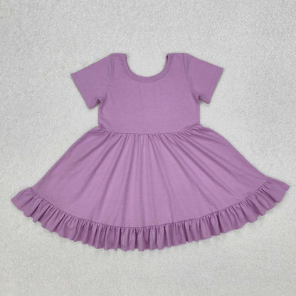 Baby Girl Short Sleeves Sibling Ruffle Cottons Twirl Dress RTS