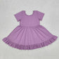 Baby Girl Short Sleeves Cotton Knee Length Twirl Dress Sibling Clothes RTS