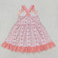 Baby Girl Straps Flower Bows Pink Sibling Romper Dress Outfit RTS