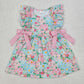 Sibling Baby Girls Kids Flowers Bows Ruffle Knee Length Dresses RTS