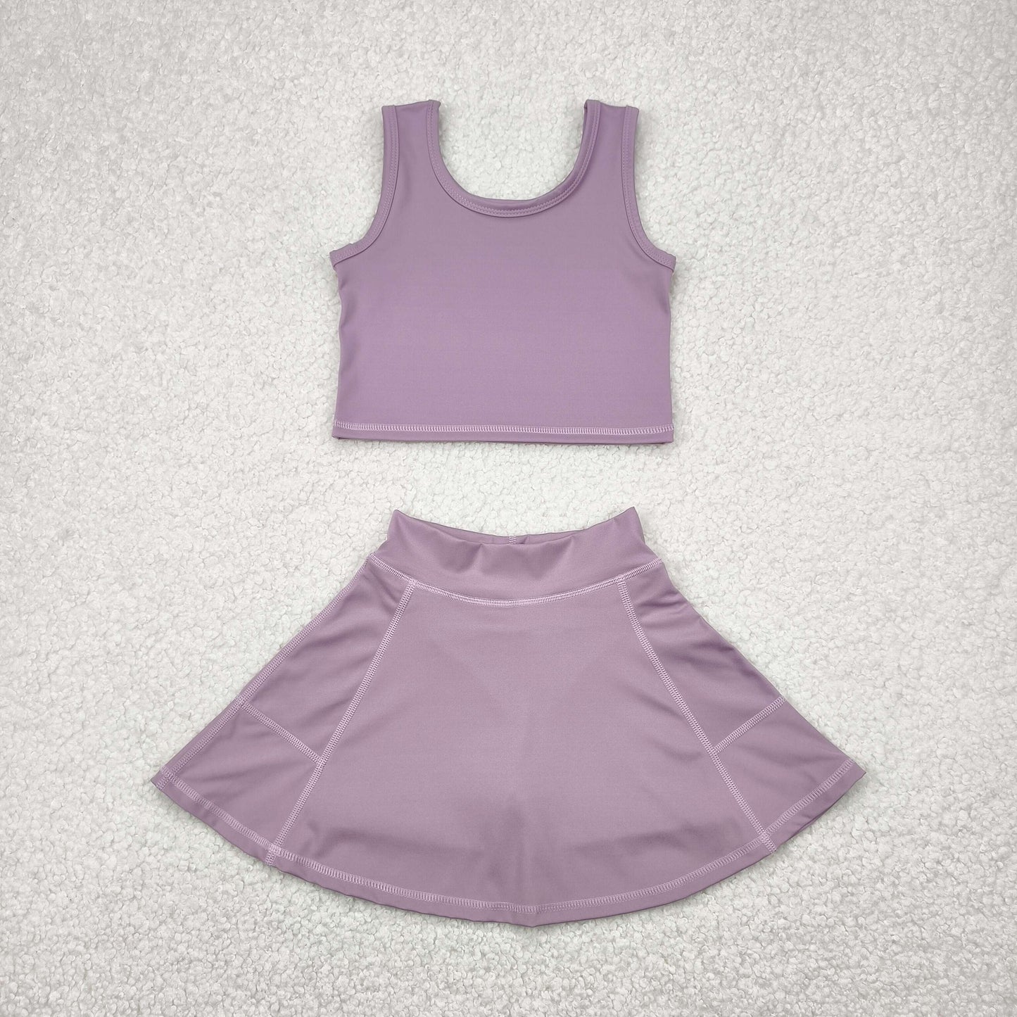Baby Girl Sleeveless Vest Tops Skorts Yoga Active Sibling Clothes Set RTS