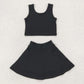Baby Girl Sleeveless Vest Tops Skorts Yoga Active Sibling Clothes Set RTS