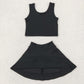 Baby Girl Sleeveless Vest Tops Skorts Yoga Active Sibling Clothes Set RTS