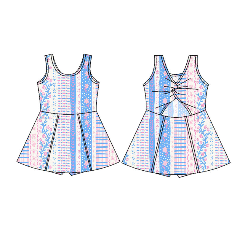 Preorder Baby Girl Sleeveless Floral Yoga Active Wear With Shorts Dress ( Moq 5 )