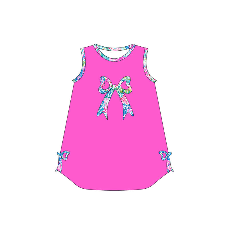 Preorder Baby Girl Sleeveless Bows Knee Length Dress ( Moq 5 )