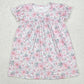 Baby Girl Short Sleeves Pink Flower Sibling Romper Dress Outfit Clothes RTS