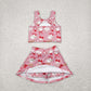 Baby Girl Sleeveless Bows Baseball Sibling Yoga Active Wear Skort Set Clothes RTS