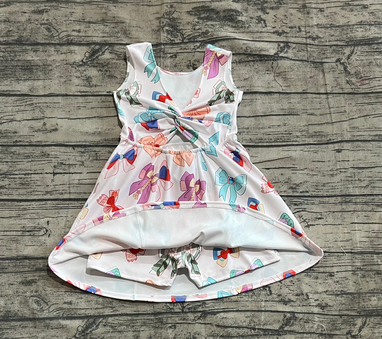 Baby Girl Princess Bows Yoga Active Wear With Shorts Dress RTS