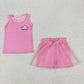 8-10 Colors Baby Girl Sleeveless Princess Shirt Skorts Sibling Outfit RTS
