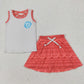 1-7 Colors Baby Girl Sleeveless Princess Shirt Skorts Sibling Outfit RTS