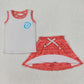 1-7 Colors Baby Girl Sleeveless Princess Shirt Skorts Sibling Outfit RTS