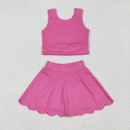 Baby Girl Toddler Sleeveless Tops Shorts Skirt Skort Sibling Active Wear Yoga Set Clothes RTS