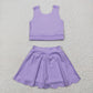 Baby Girl Toddler Sleeveless Vest Tops Shorts Skirt Skort Sibling Active Wear Yoga Set Clothes RTS