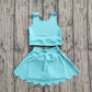 Baby Girl Blue Straps Vest Tops Shorts Skort Yoga Active Wear Clothes Set RTS
