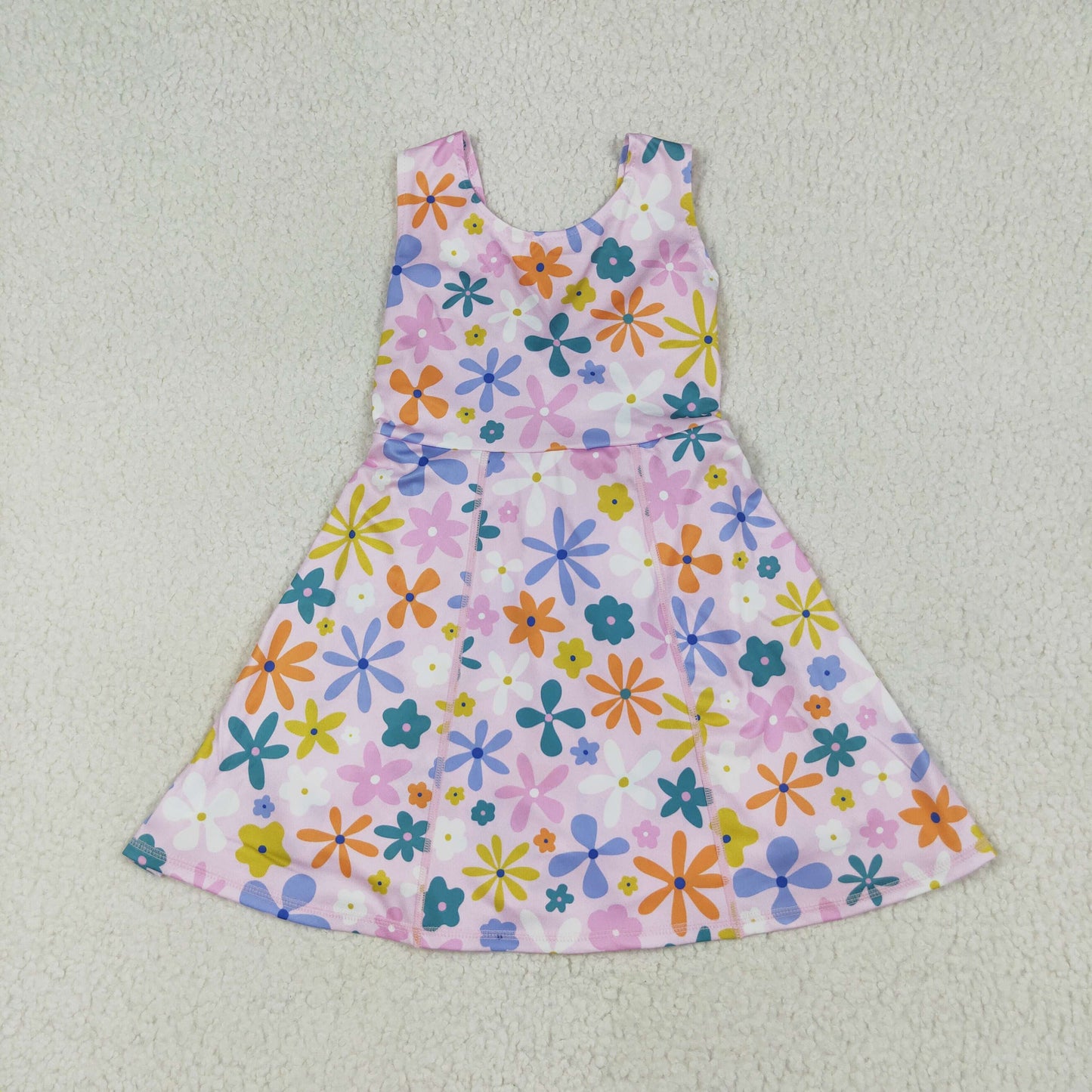 Sibling Baby Girls Kids Sleeveless Yoga Active Shorts Knee Length Dresses RTS