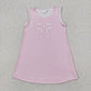 Baby Girl Sleeveless Bows Sibling Pink Dress Set Clothes RTS
