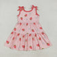 Sibling Baby Girls Kids Flower Strawberry Summer Ruffle Knee Length Dresses RTS