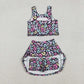 Sibling Baby Girls Kids Sleeveless Leopard Tops Skorts Shorts Yoga Active Sibling Sets RTS