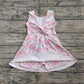 Baby Girl Sleeveless Bows Floral Yoga Active Wear Shorts Pink Dress RTS