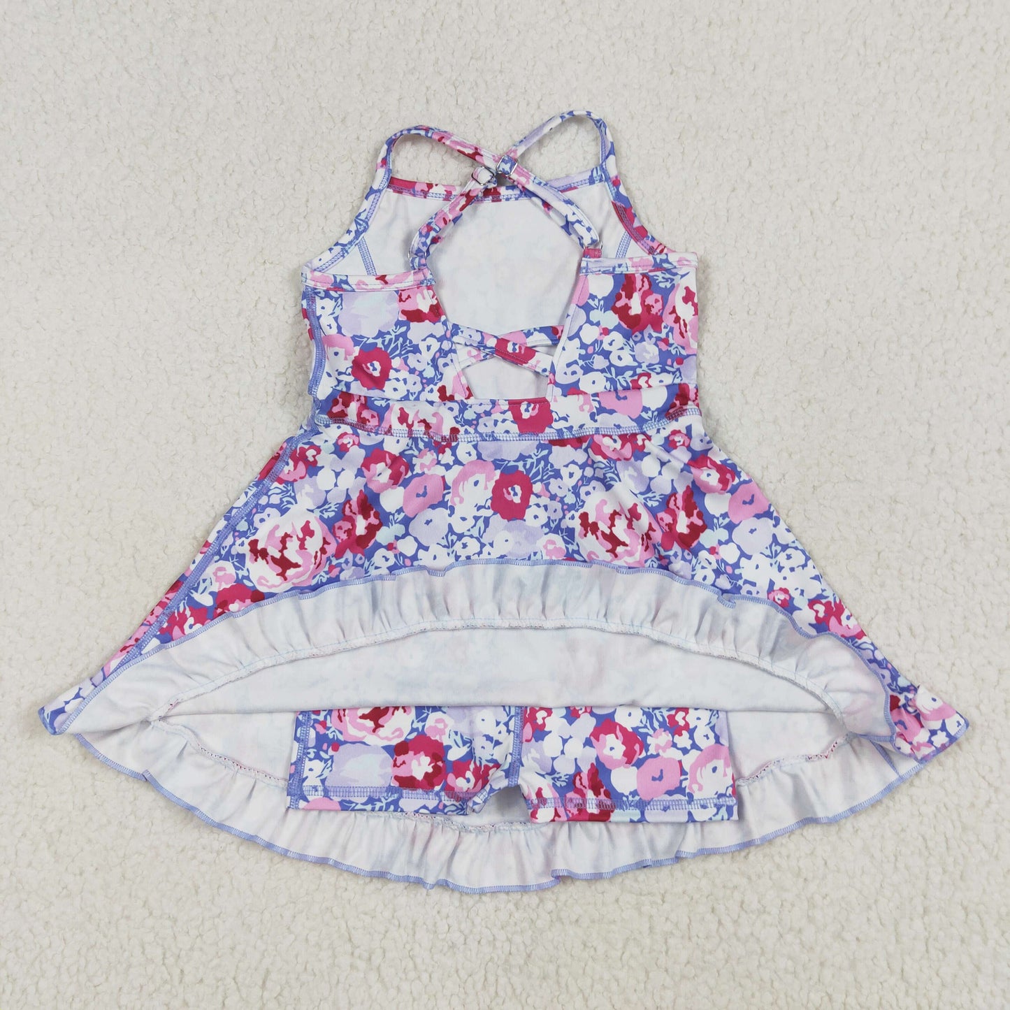 Baby Girl Toddler Straps Flower Knee Length Dress Sibling Active Yoga Clothes RTS
