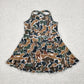 Baby Girl Straps Camo Yoga Activity Wear Sibling Ruffle Knee Length Dress RTS