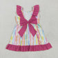 Sibling Baby Girls Kids Flowers Ruffle Bows Knee Length Dresses RTS