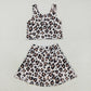 Girls Kids Sleeveless Leopard Yoga Active Sibling Skort Dress Set RTS