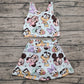Baby Girl Sleeveless Mouse Ducks Tops Skort Yoga Active Cartoon Set RTS