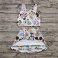 Baby Girl Sleeveless Mouse Ducks Tops Skort Yoga Active Cartoon Set RTS